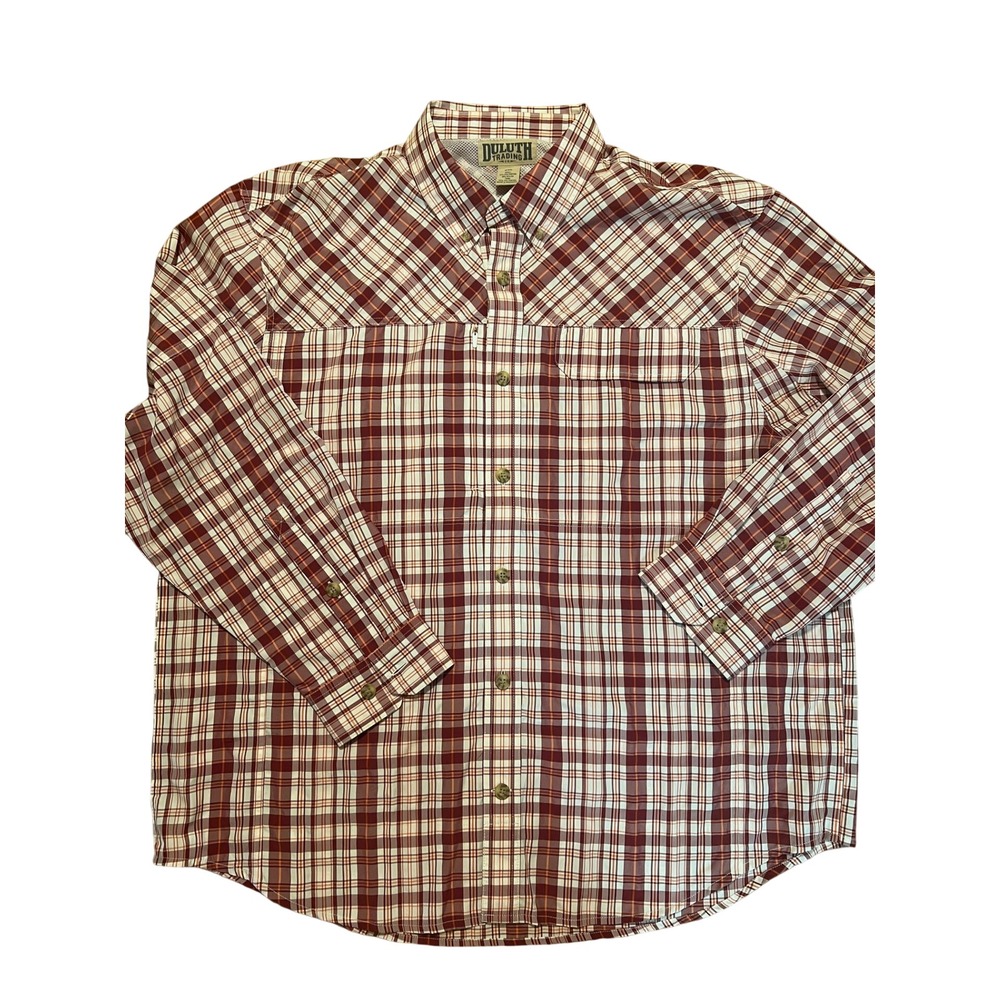 Duluth Trading Co. Plaid Shirt Men's 2XL Long Sleeve Button Up Outdoor Vented‎